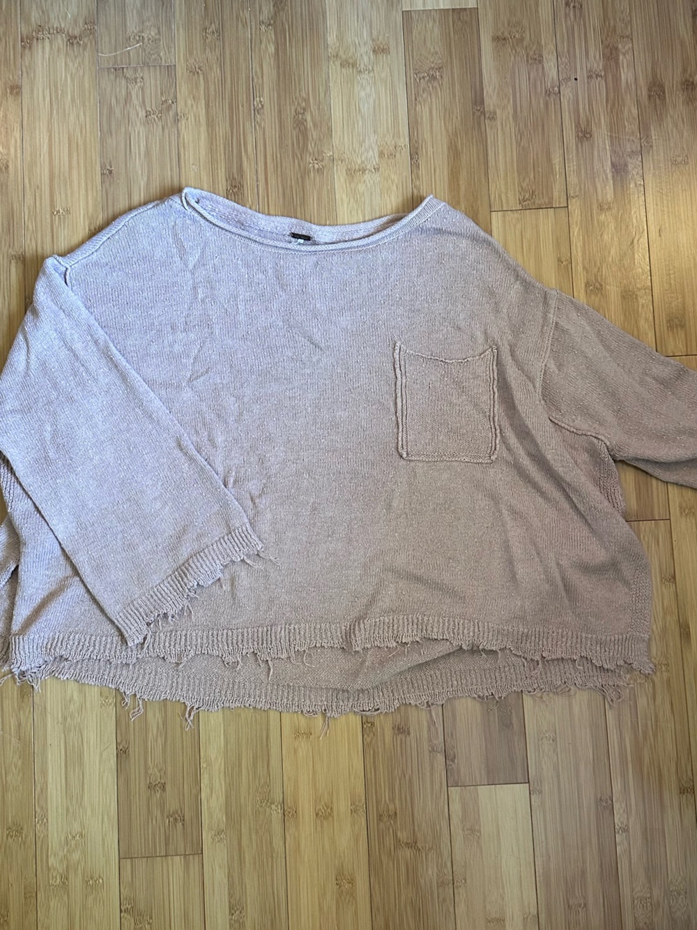 Free People Frayed Knit Longsleeve